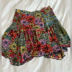 Urban Outfitters Vibrant Floral A-Line Skirt
